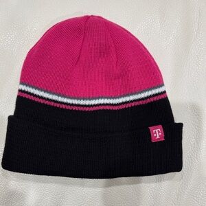 T-Mobile Pink and Black Adult unisex Beanie-Brand New